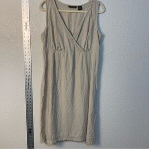 Eddie Bauer Tan Sleeveless V-Neck Sundress